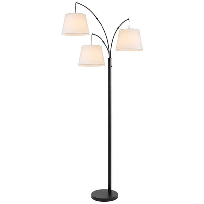 60W X 3 Vardon Metal Arc Floor Lamp With Hardback Fabric Shade