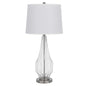 150W 3 Way Walham Glass Table Lamp With Hardback Fabric Shade (Sold In Pairs)
