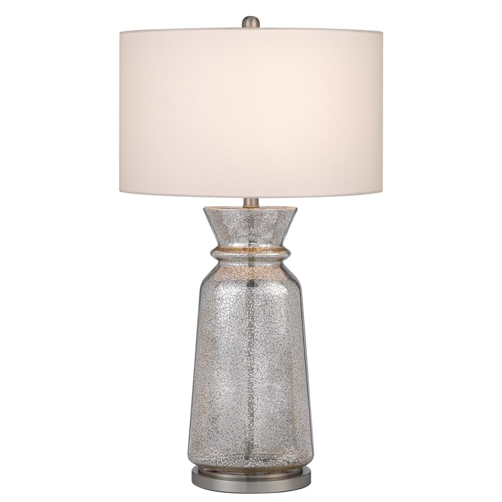 150W 3 Way Keswick Glass Table Lamp With Hardback Fabric Shade (Sold In Pairs)