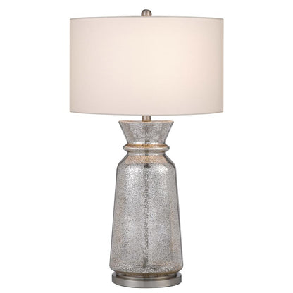 150W 3 Way Keswick Glass Table Lamp With Hardback Fabric Shade (Sold In Pairs)