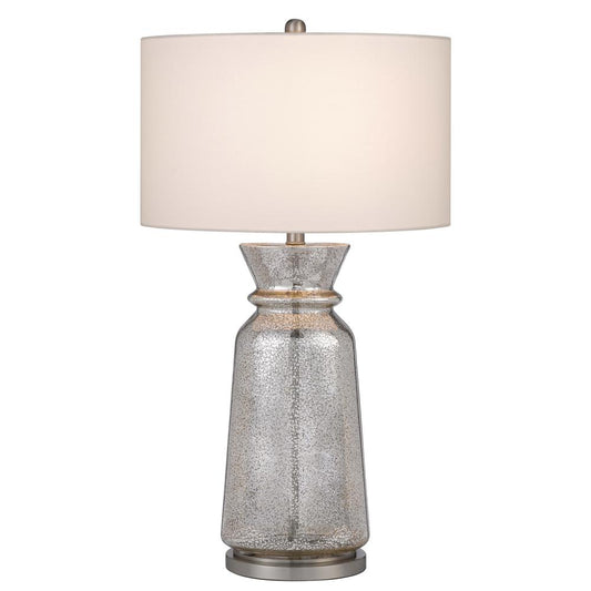 150W 3 Way Keswick Glass Table Lamp With Hardback Fabric Shade (Sold In Pairs)