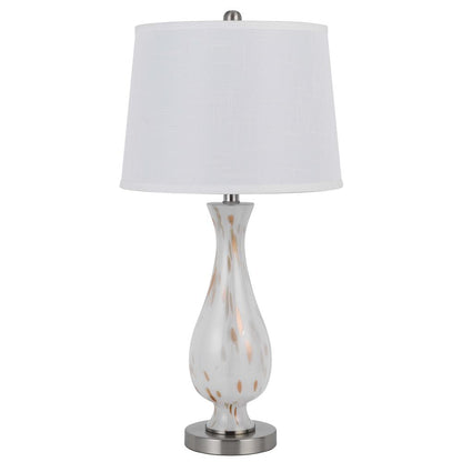 150W 3 Way Abinger Glass Table Lamp With Hardback Fabric Shade (Sold In Pairs)