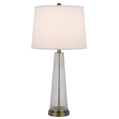 150W 3 Way Huxley Glass Table Lamp With Hardback Fabric Shade (Sold In Pairs)
