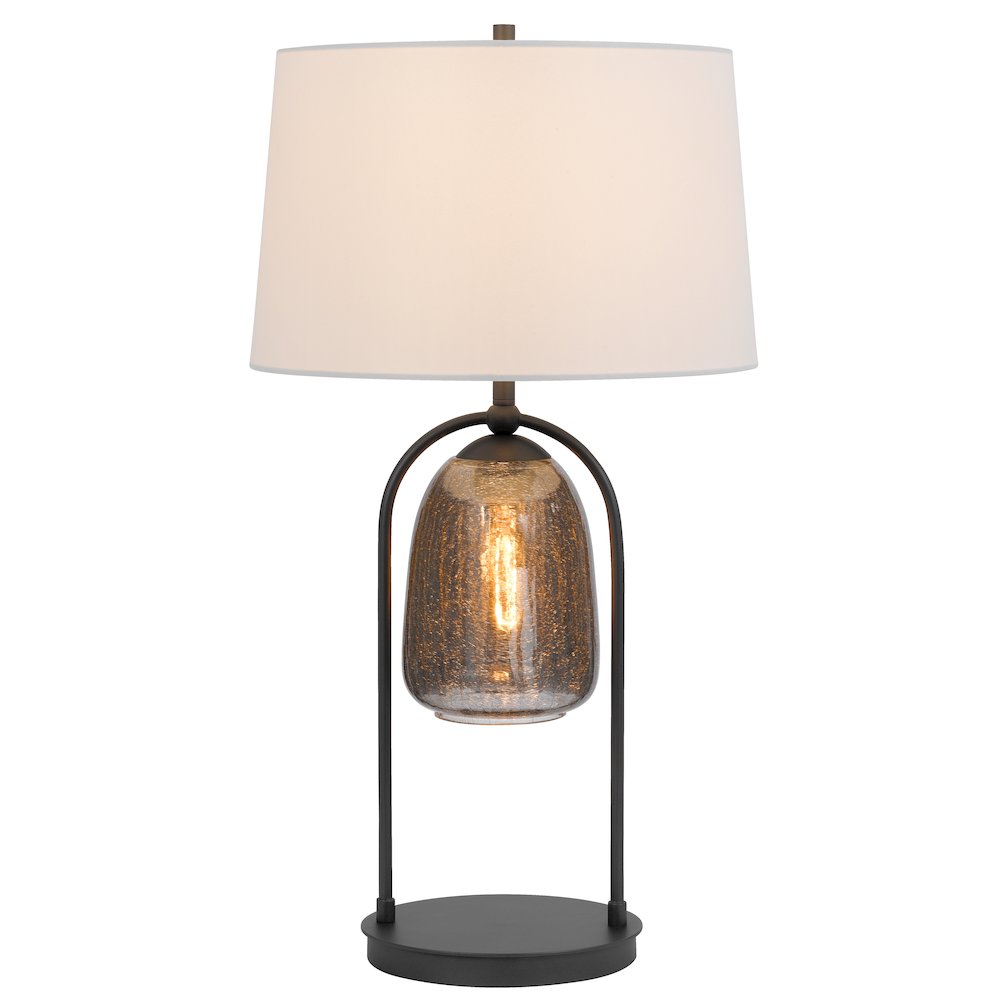100W 3 way Midtown metal table lamp with glass shade and a 5W led Night light