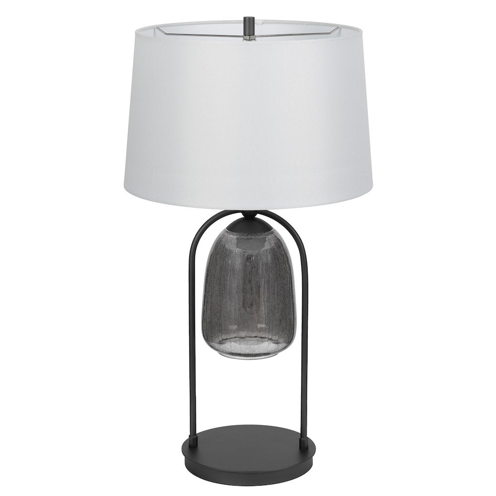 100W 3 way Midtown metal table lamp with glass shade and a 5W led Night light