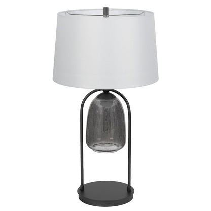 100W 3 way Midtown metal table lamp with glass shade and a 5W led Night light