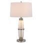 100W 3 way Macon glass table lamp with 2W led night light