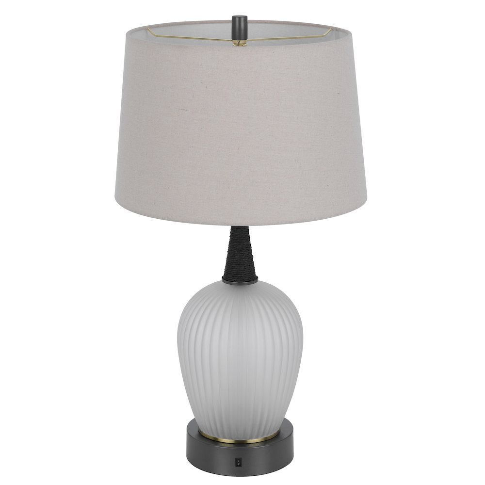 100W led Vega metal/frosted glass table lamp with 2W led night light