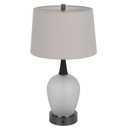 100W led Vega metal/frosted glass table lamp with 2W led night light