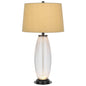100W led Mansfield glass table lamp with 2W led night light and 2 USB Outlets