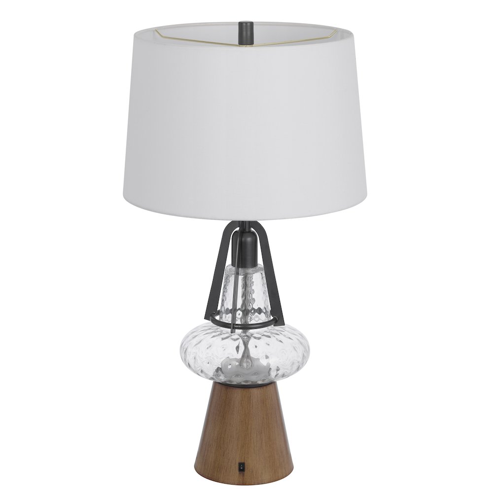 100W led Marietta metal/glass table lamp with 2W led night light