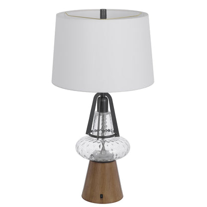 100W led Marietta metal/glass table lamp with 2W led night light