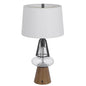 100W led Marietta metal/glass table lamp with 2W led night light