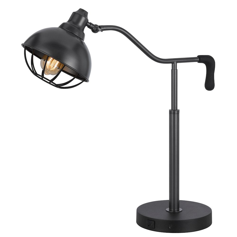 60W Taloga metal desk lamp with adjustable caged shade (Bulb not included)