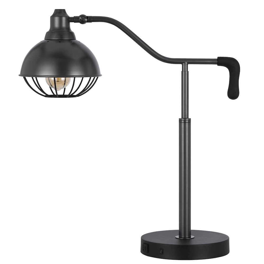 60W Taloga metal desk lamp with adjustable caged shade (Bulb not included)