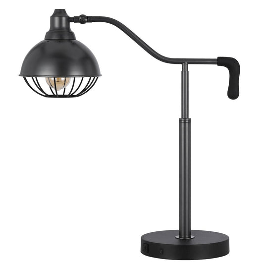 60W Taloga metal desk lamp with adjustable caged shade (Bulb not included)