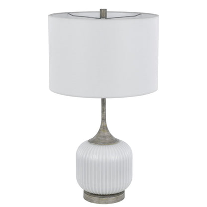 150W 3 way Palmyra metal/glass table lamp. Sold in pairs