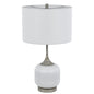 150W 3 way Palmyra metal/glass table lamp. Sold in pairs