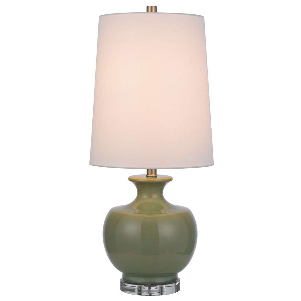 100W Kawela ceramic table lamp with crystal base. Sold in pairs
