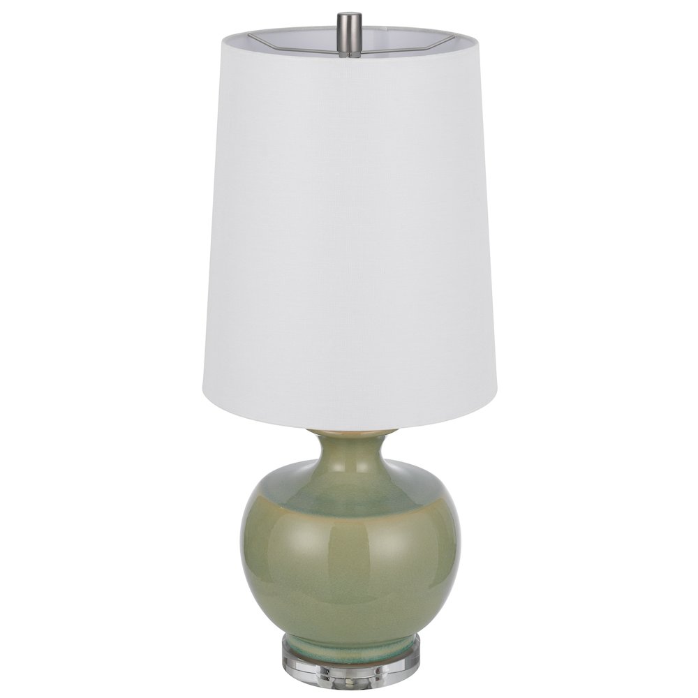 100W Kawela ceramic table lamp with crystal base. Sold in pairs