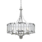 60W X 6 Vincenzametal  Chandelier With Trasparent Fabric Shade