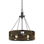 60W X 3 Bradford Metal And Wood Chandelier (Edison Bulbs Not Included)