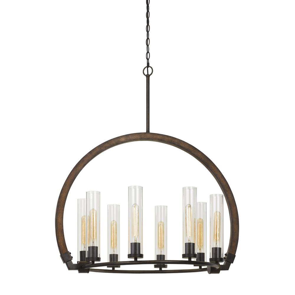 60W X 8 Sulmona Wood/Metal Chandelier