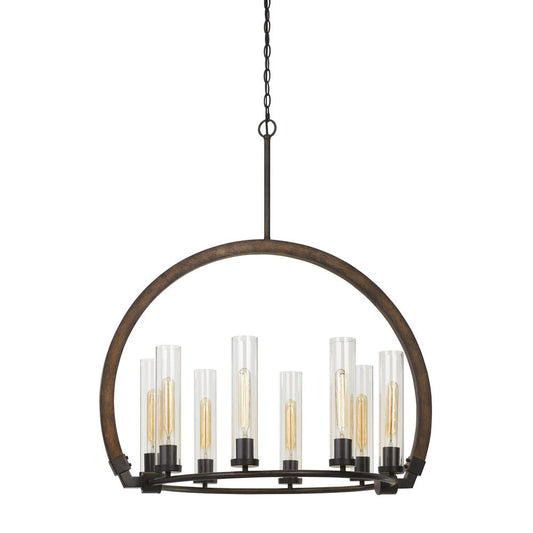 60W X 8 Sulmona Wood/Metal Chandelier