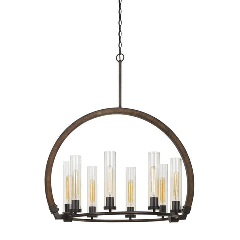 60W X 8 Sulmona Wood/Metal Chandelier
