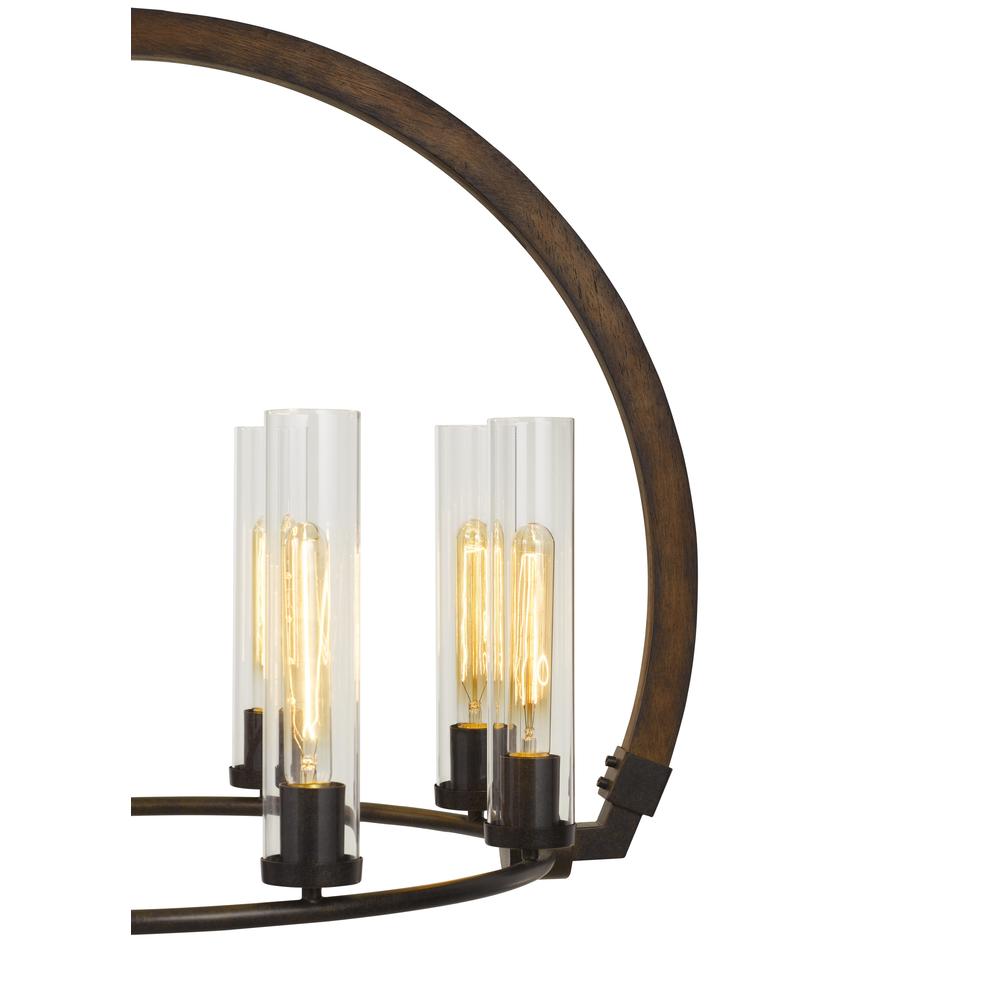 60W X 8 Sulmona Wood/Metal Chandelier