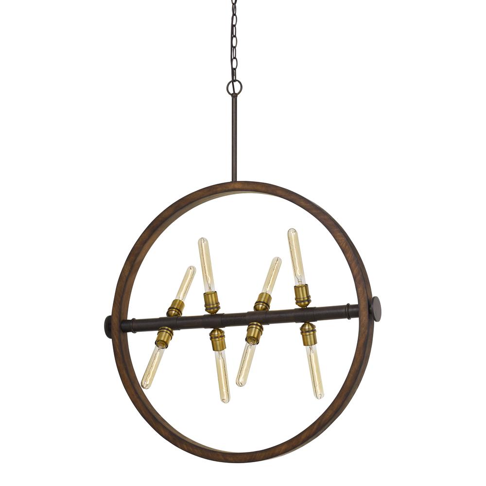 60W X 8 Teramo Wood/Metal Chandelier