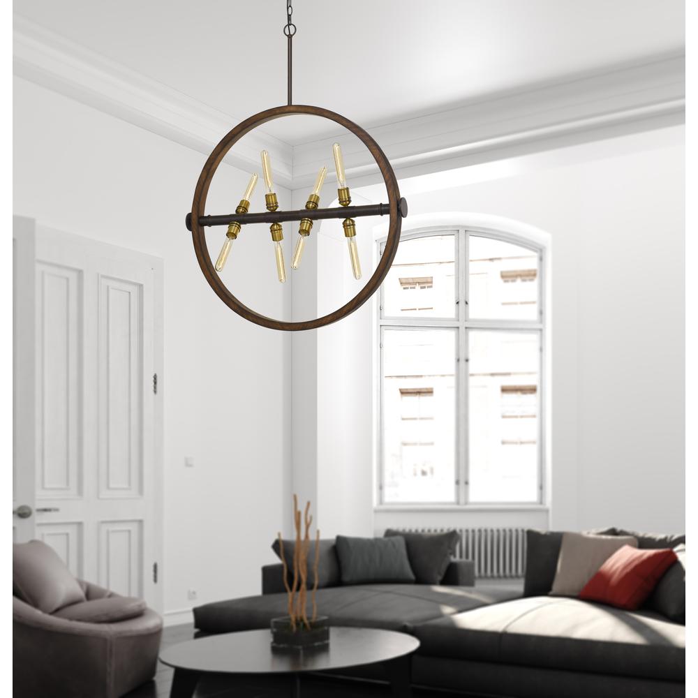 60W X 8 Teramo Wood/Metal Chandelier