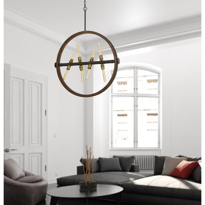 60W X 8 Teramo Wood/Metal Chandelier
