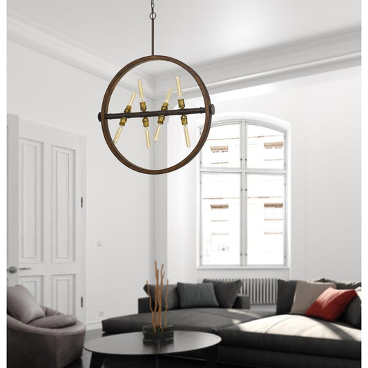 60W X 8 Teramo Wood/Metal Chandelier