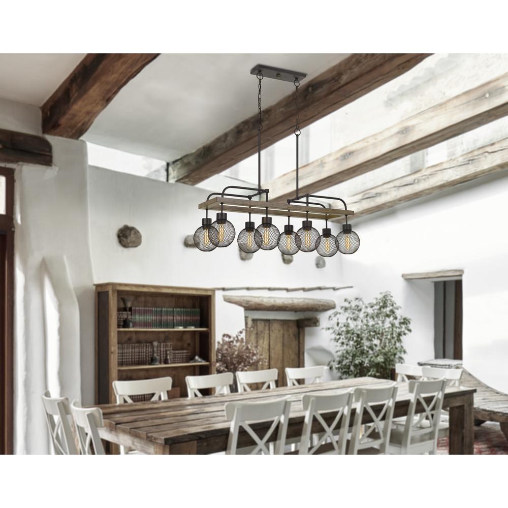 60W X 8 Forio Metal Chandelier With Mesh Round Shade (Edison Bulbs Not Included)