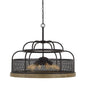 Akaki 60W X 6 Metal/Pine Wood Chandelier  (Edison Bulbs Not Included)