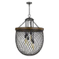 Marion Metal/Wood Mesh Shade Chandelier (Edison Bulbs Not Included)