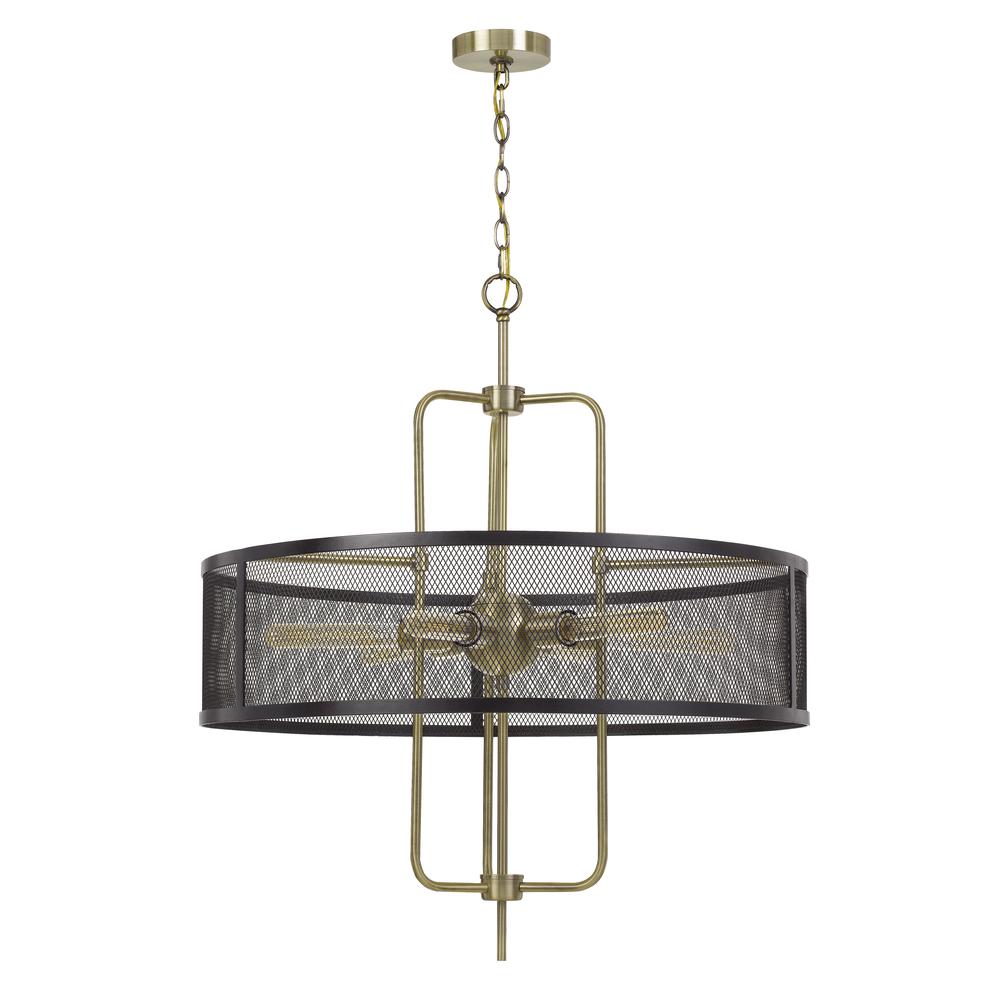 60W X 6 Leiden Metal Chandelier With Mesh Shade (Edison Bulbs Are Not Included)