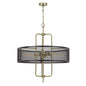 60W X 6 Leiden Metal Chandelier With Mesh Shade (Edison Bulbs Are Not Included)