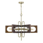 60W X 6 Sneek Metal/Wood Chandelier (Edison Bulbs Are Not Included)