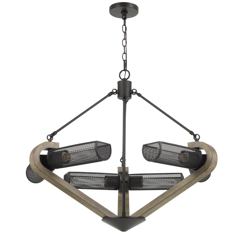60W X 6 Baden Metal/Wood Chandelier