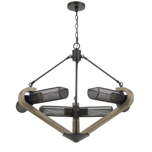 60W X 6 Baden Metal/Wood Chandelier