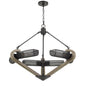 60W X 6 Baden Metal/Wood Chandelier