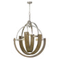 60W X 6 Rauma Metal/Wood Chandelier (Edison Bulbs Are Not Included)