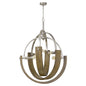 60W X 6 Rauma Metal/Wood Chandelier (Edison Bulbs Are Not Included)
