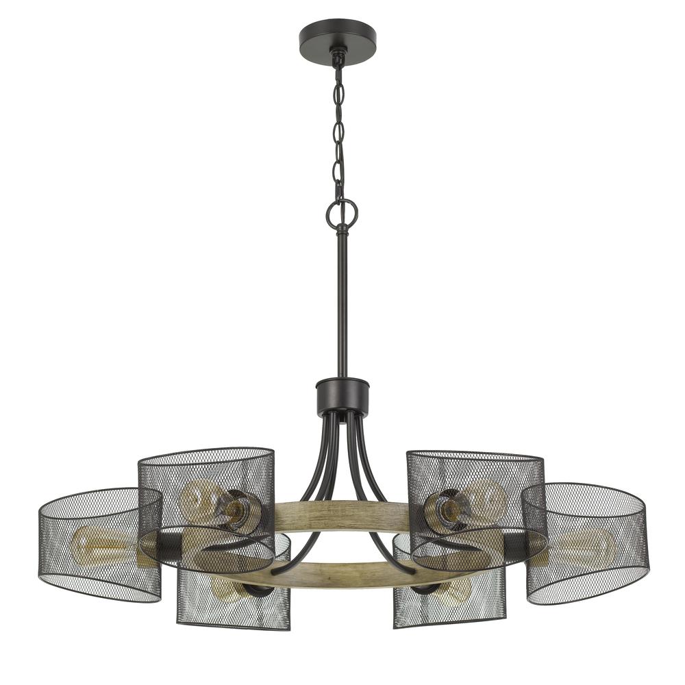 60W X 6 Dronten Metal/Wood Chandelier