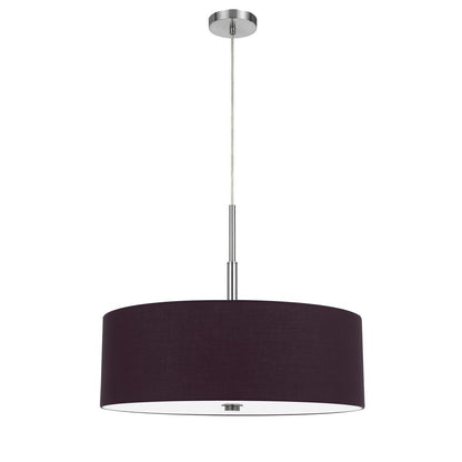 60W x 4 Lonoke pendant fixture with hardback drum shade