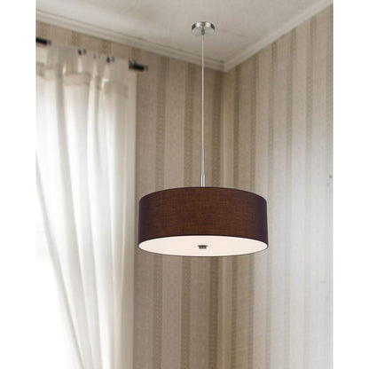 60W x 4 Lonoke pendant fixture with hardback drum shade