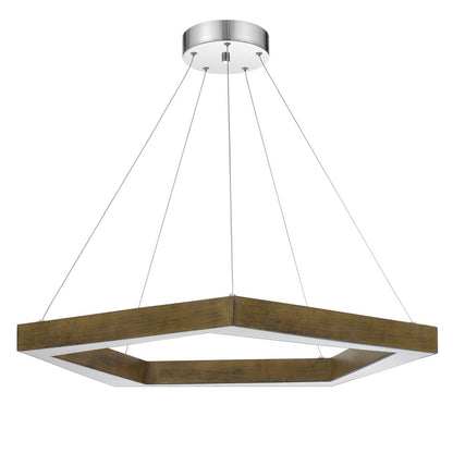 Metz dimmable Integrated LED polygon pine wood pendant fixture