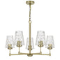 60W x 5 Crestwood metal chandelier with textured glass shades